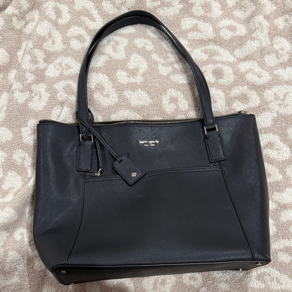 Kate Spade Black Tote Bag with Gold Accents